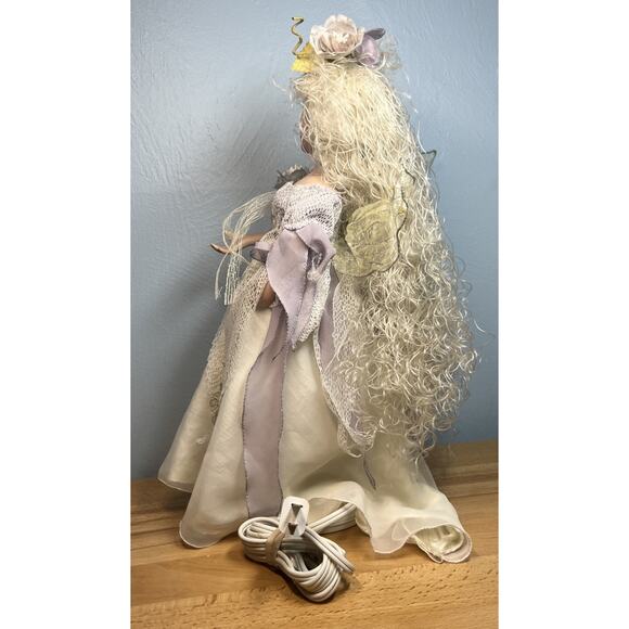 Vtg Show-stoppers Porcelain Fairy Lamp Collector Wings Roses Woodland - 16” Tall - Picture 9 of 13